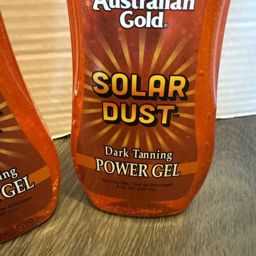 Australian Gold Solar Dust Tanning Gel – 2-Pack (8 oz) Golden Shimmer Non-Greasy